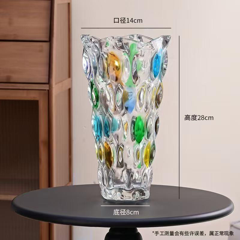 Large Size Luxury Crystal Glass Vase Creative Flower Arrangement European Sle Home Living Room Decoration Bottle