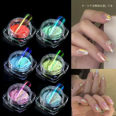 0,2 g Eistransparentes Chamäleon-Spiegel-Nagelkunst-Glitzerpulver UV-Gel-Pigment