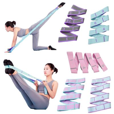 9 Segment Slimming Resistance Band Yoga Auxiliary Stretching Belt Adult Latin Training Elastic Bands Beginner Pilates Fitness