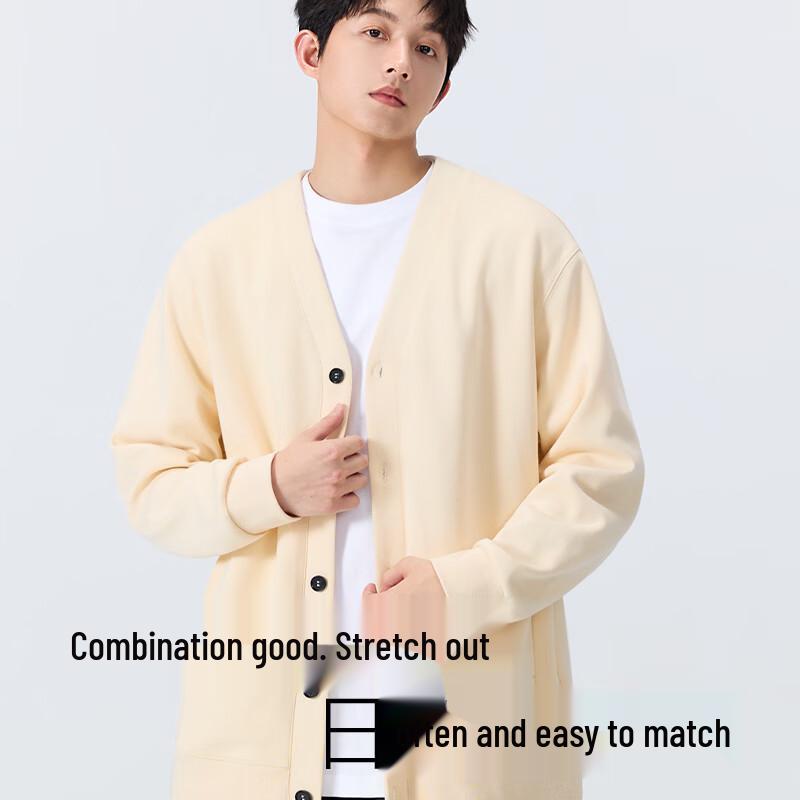 MINISO Men's V-Neck Casual Cardigan Sweatshirt