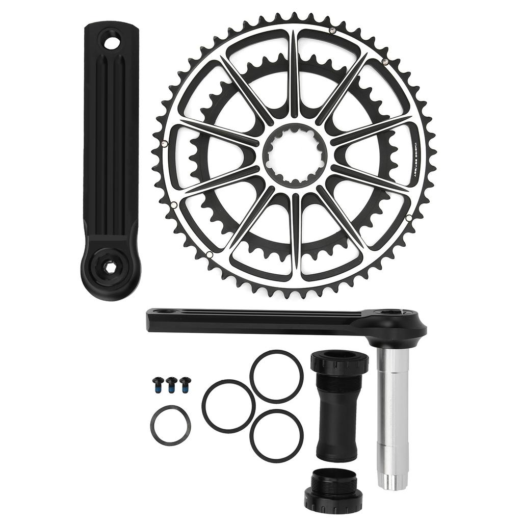 MTB Bike Crankset Hollow Integrated Double Chainrings 53‑39T Aluminum Alloy Bicycle Crank