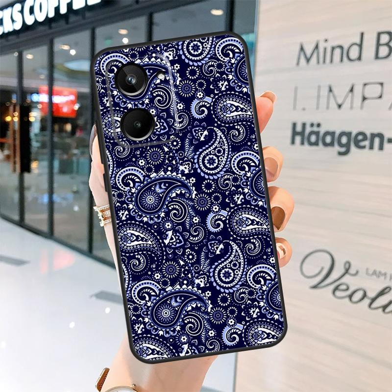 

Blue Bandana Paisley Case For Realme 15 Pro 14 13 11 12 Pro Plus GT7 GT6 C55 C51 C53 C35 C33 C61 C65 C67 C71 C75 Realme C25 C25s