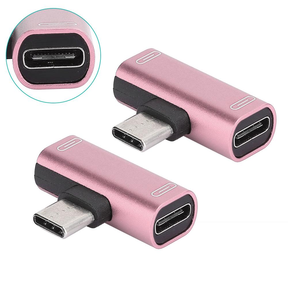 2PCS TypeC Converter Splitter Dual 2 In 1 to Headphone USB o Charger Adapter Pink(Pink )