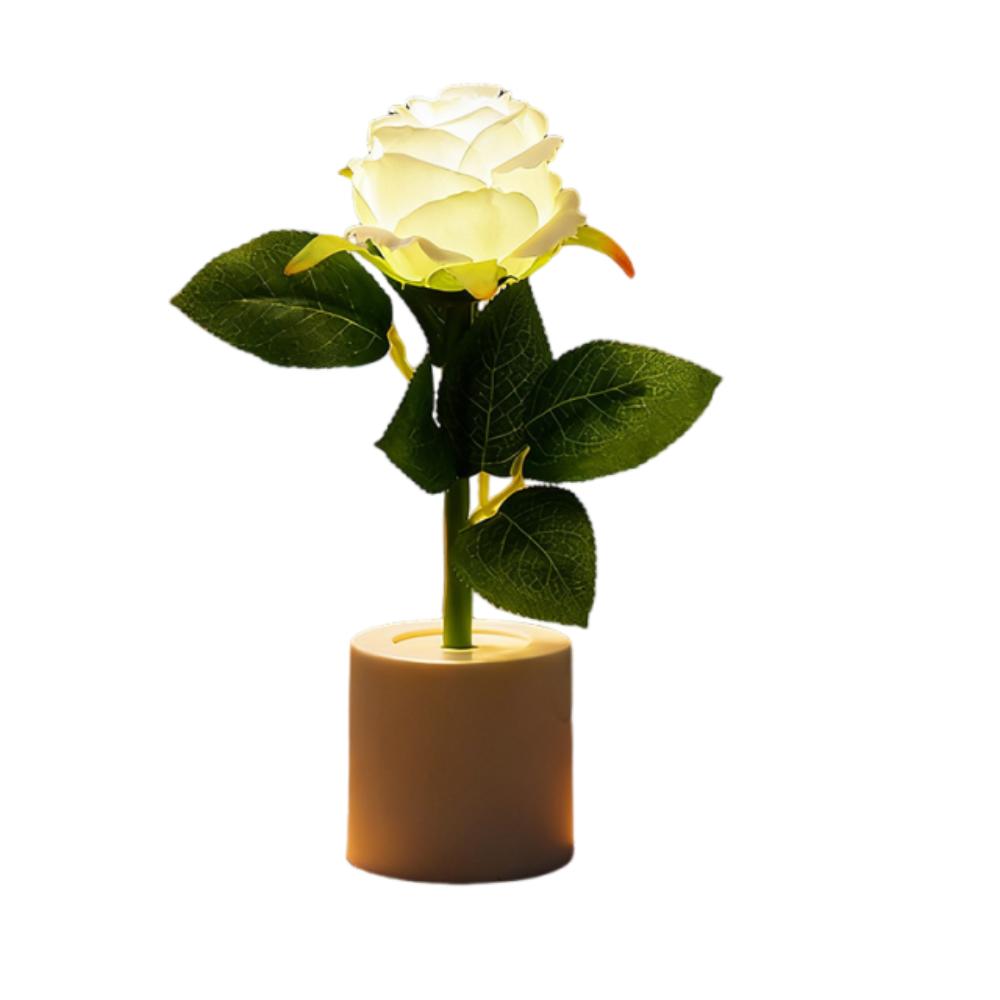 Simple Rose Table Lamp Romantic Bedroom Bedside Lamp Portable Sleeping Lamp  Birthday Gift белый