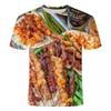 Food Barbecue Graphic T Shirt for Men Clothing Funny 3D