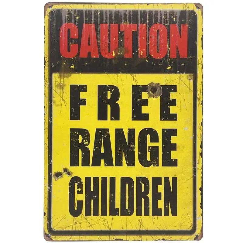 Vintage Shabby Chic Kein Unbefugtes Metalls Child Retro Garage Gefahr Warn Plakette Für Wand Dekoration