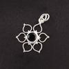 August Round Natural Faceted Black Onyx Sterling Silver Sisters Gift New Pendant PP-18-38
