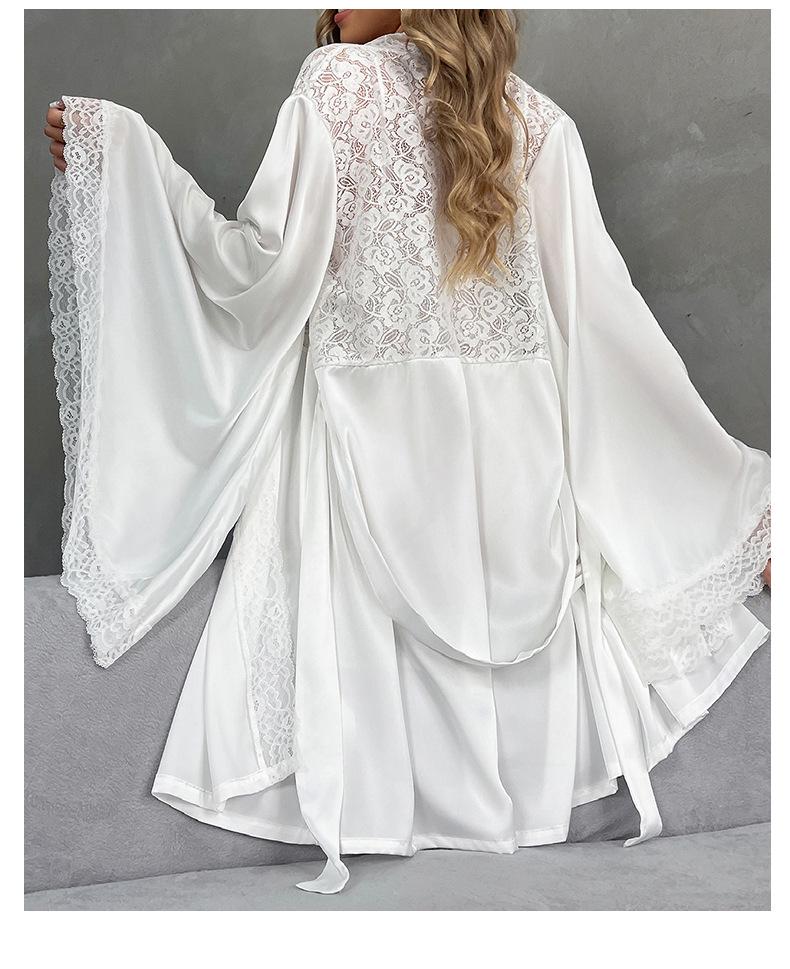 Women's Satin Bathrobe & Pajama Set 850 - Sexy & Loose Fit Homewear