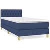 3140815 vidaXL Lit à sommier tapissier avec matelas Bleu 80x200 cm Tissu
