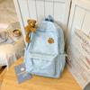 School bag Korean style gentle style with a fufu little bear double shoulder bag, student party campus style, high-appearance practical backpack