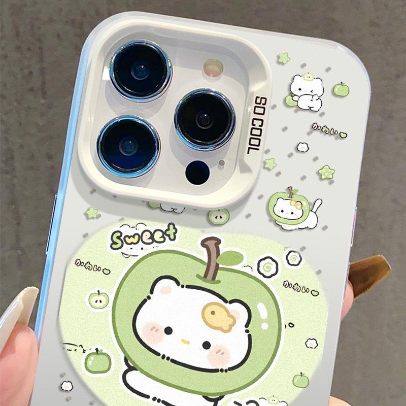 Silver Cartoon Phone Case for iPhone 13/14/15ProMax/16Pro/17