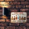 \Retro Metal Sign For Home Bar - Funny Sarcastic Quote Daily Drinking Humor - 8x12 Inch Wall Art Decor\