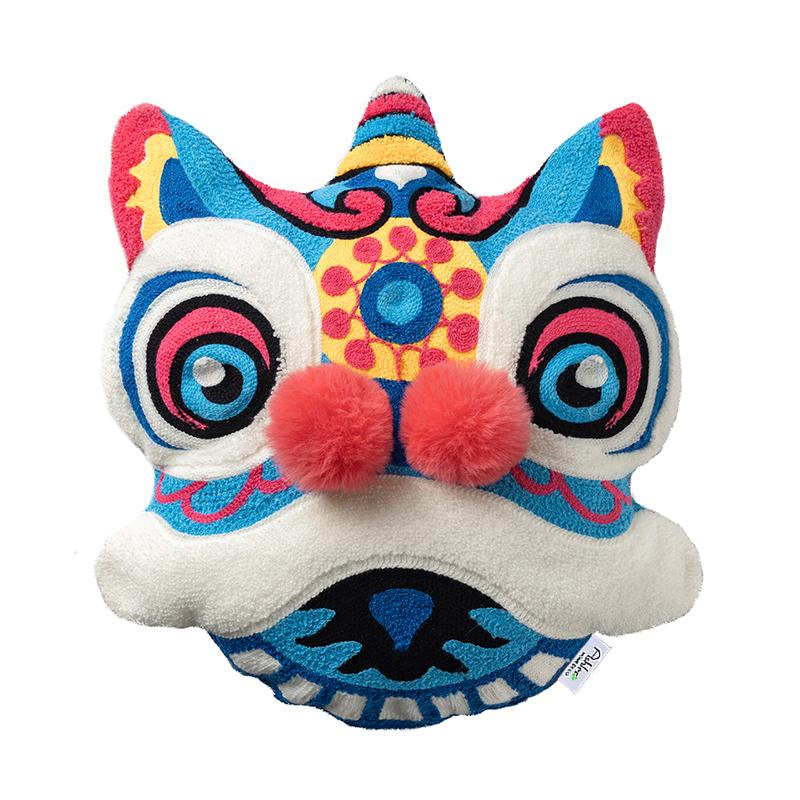 Joy Chinese Traditional Dance Lion Embroidery Cushion Sofa Chair Car Waist Cushion Wedding Bedding New Year Decorative Pillow