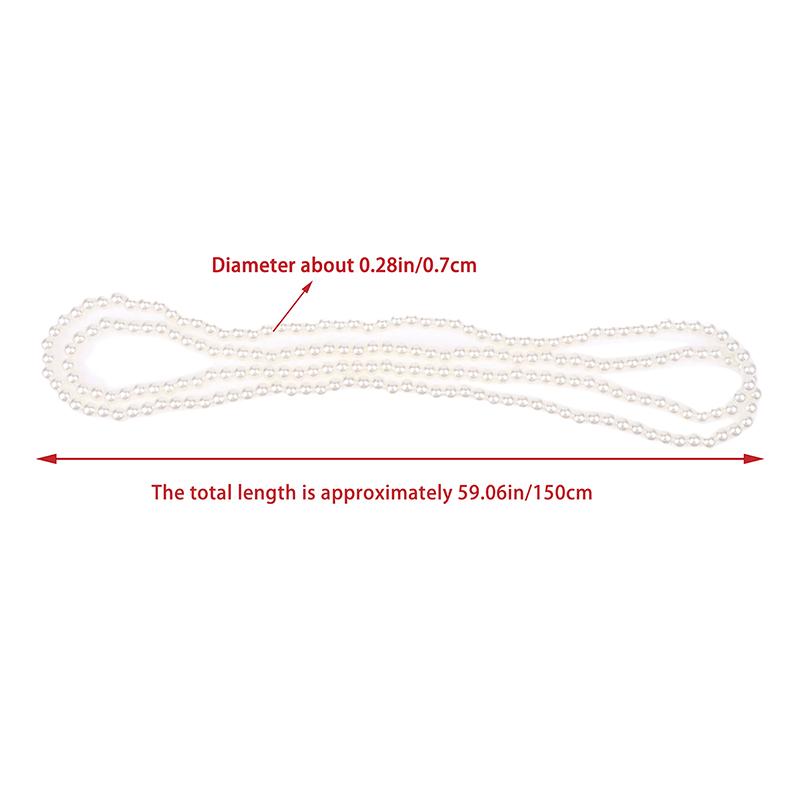 Long Cream Glass Necklace For Women Imitation Pearl Party Jewelry Fashion Accessories Multi-Layer Sweater Beads Chain
