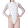Sexy Damen Pu High Cut Bodysuit Öl Glänzend Elastische Yoga Formende Tights Durchsichtig Einteiler Tanga Dienstmädchen Leotard