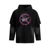 Mens Oversized Hoodie With Distressed Washed Abstract Print Loose Fit Streetwear Sweatshirt Fall
