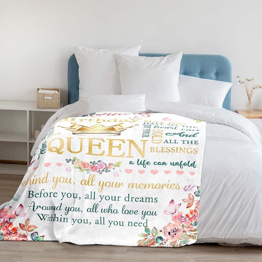 Queen digital-printed polyester Bedroom velvet flannel soft sofa cover blanket Fleece soft sofa cover blankets for beds