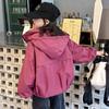 Girls' Spring/Autumn 2025 Fashionable Hooded Trench Coat - Korean Style Trendy Windbreaker for Big Kids