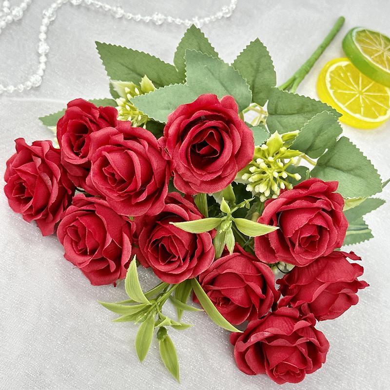 Rose Flower Artificial Wedding Hotel Restaurant Room Decoration Desktop Ornament