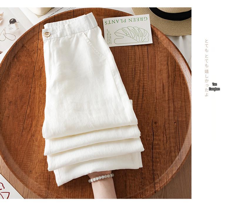 Women's High-Waisted Wide-Leg Linen Pants - 2025 Autumn Fashion Casual Loose Fit