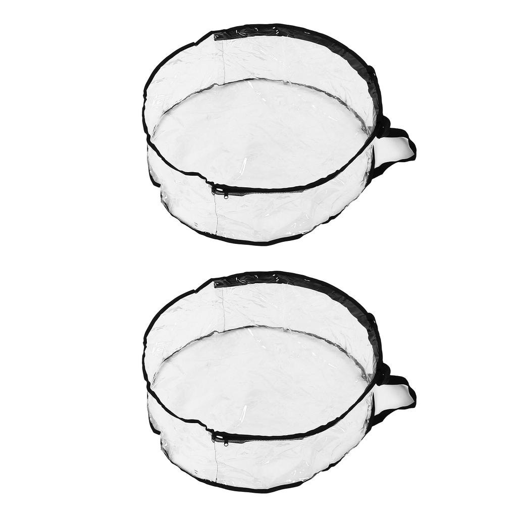 Wreath Storage Container Transparent Round Storage Bag Black Edge PVC Heavy Duty Storage Bag2PCS