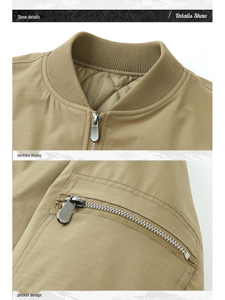 Men's Autumn/Winter Thick Cotton Jacket with Fashionable Baseball Collar - Casual American Workwear, Windproof, Warm Outerwear