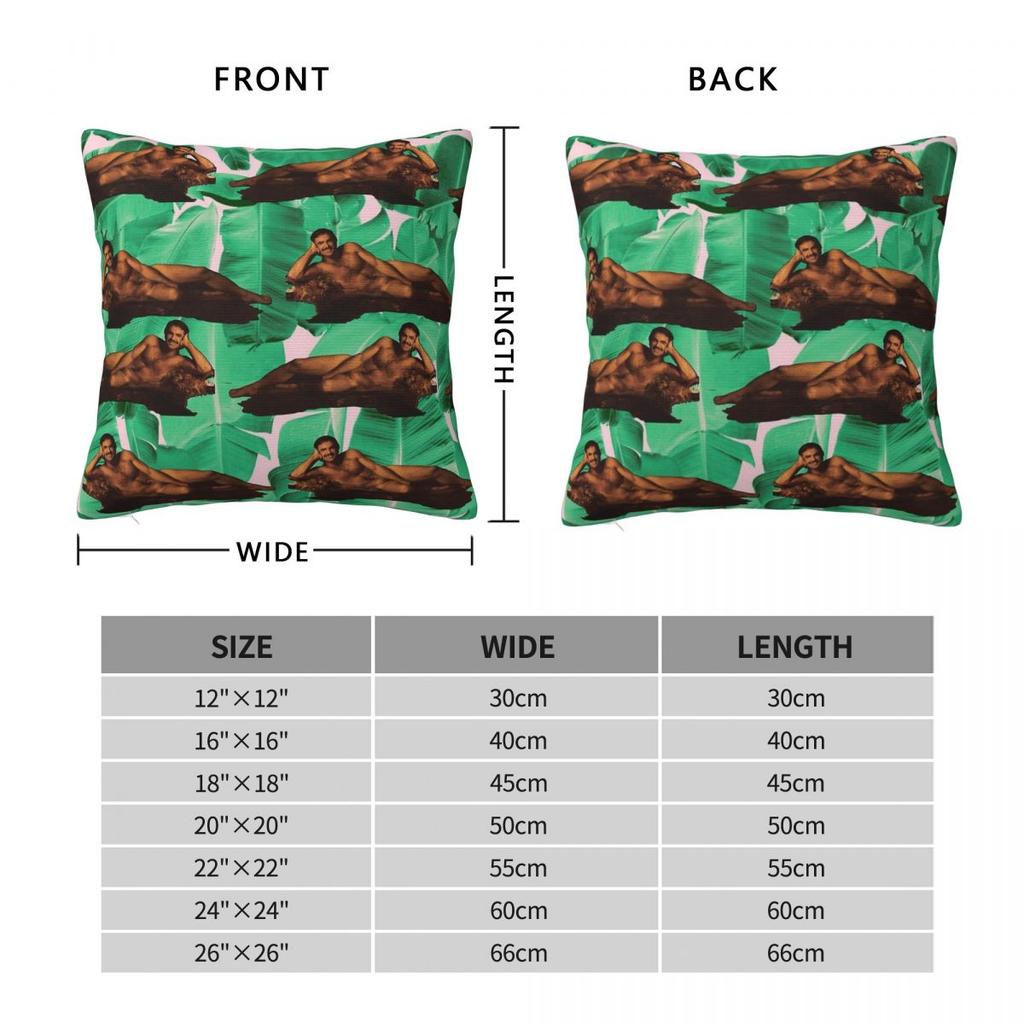 Bearskin Burt Reynolds Square Pillowcase Polyester Linen Velvet Printed Zip Decor Pillow Case Car Cushion Cover