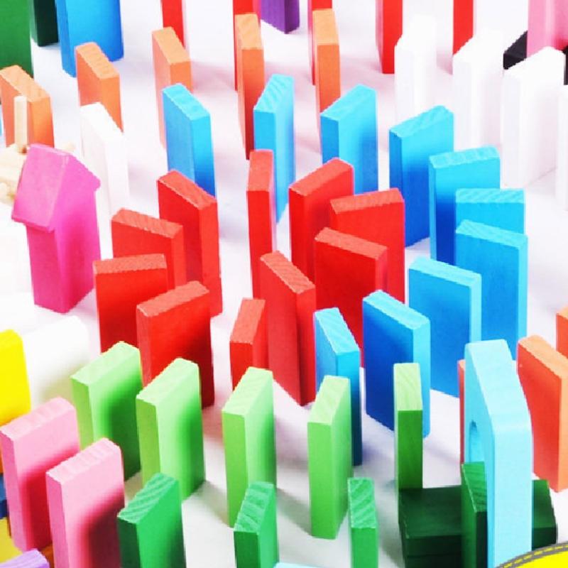120Pcs Wooden Dominos Blocks Set Kids Game Educational for Play Toy Domino Racing Toy Game Preschool Table Toy Best Gift