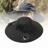 Unisex Outdoor Wide Brim Sun Hat with Fan for Hiking Camping Summer Comfortable Llightweight Rechargeable Cooling Cap