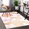 Office Carpet Sanrio for Mocha, Cute, KawaiiNon-Slip, Machine Washable Polyester Door Mat - Pink with Cute Cartoon Design, Perfect for Livin