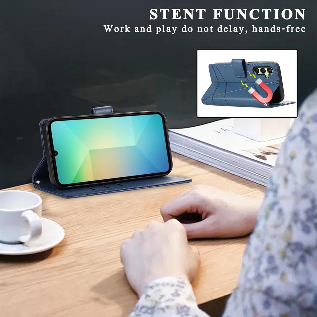 DF-06 For Samsung Galaxy A16 5G/A16 4G Phone Case Line Imprint Leather Wallet Cover