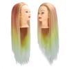 Hairdressing Mannequin Head Synthetic Braiding Hair Hairdresser Head Gradient Orange Yellow