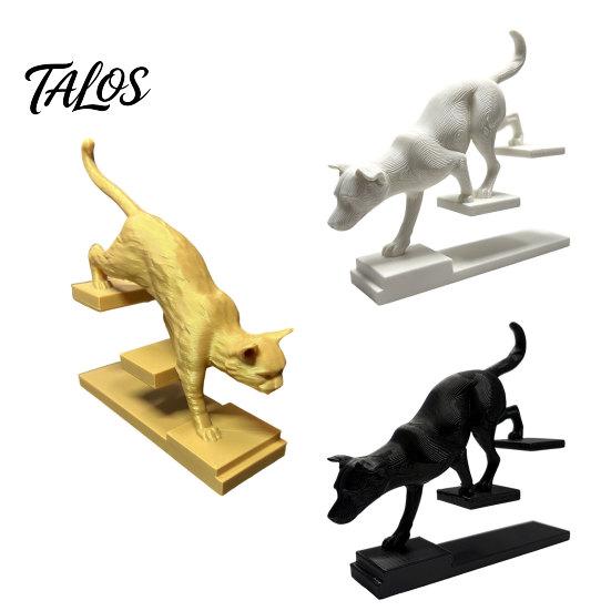 Talos 3D Printed Cat Dog Figurine, Stair Animal Sculpture, Cat/Dog Shape Stepping Artistic Desktop Ornament Gift