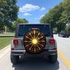 Fit For For Most /SUVs/L Trucks Spare Tire Cover - Heavy-Duty Polyester Wheel Protector With Golden Star & Zodiac Design (Sun, L