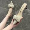 Fashion Crystals Women's Slippers and Ladies Sandals With Bow Jewels Rhenstone Shoes Slides Clappers 2025 Luxury Pvc On Sale 39 Shoe Vip