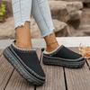 Tire thick-soled snow boots women's new short-leg fleece thickened warm cotton shoes for autumn and winter 2025