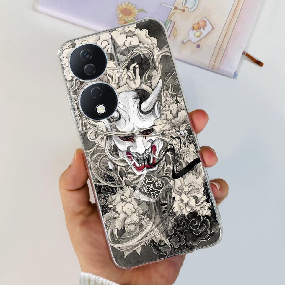 For Cover Honor X7b 5G Case For Honor X8B 4G Love Heart Women Fashion Luxury Pattern Housing Etui Huawei HonorX8b Soft Clear TPU