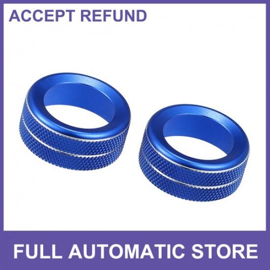 Car Media Volume Tune Button Cover TWO  for Toyota 4Runner 2010- Blue