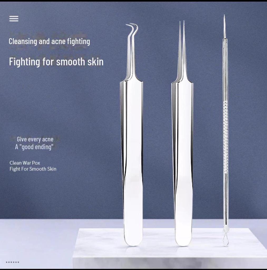 Acne Needle and Tweezers Set for Blackhead Removal