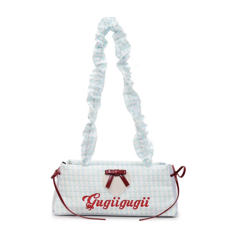 Geantă de sub braț cu fundă dulce, geantă de mână pentru femei, geantă de umăr casual nouă