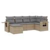 Vidaxl 6-Cz. Garden Furniture Set With Cushions, Beige, Poly Rattan