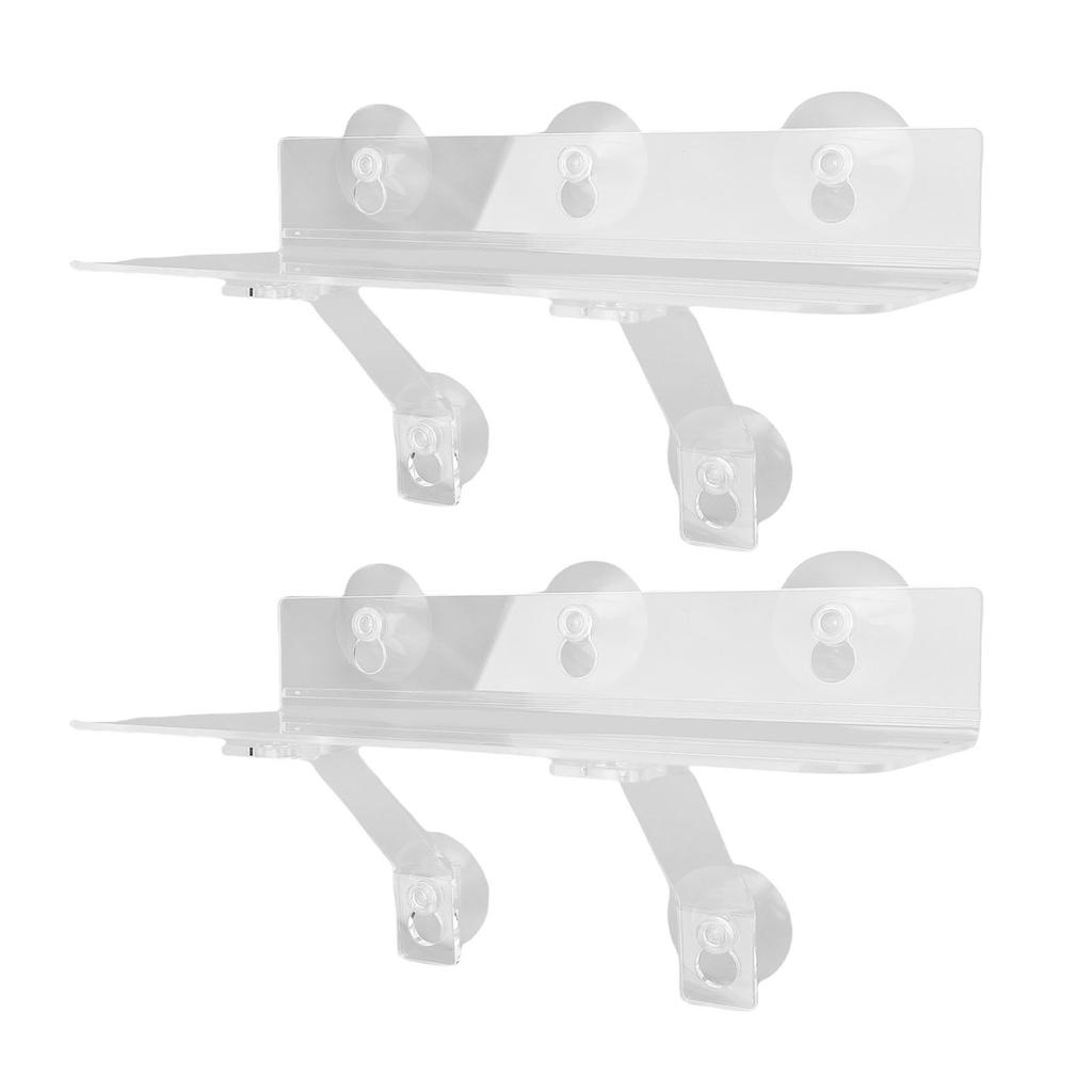 2 Sets Window Suction Cup Shelves Acrylic Wide Sill Extender Plant Pot Floating Shelf for Succulents Picture Frame