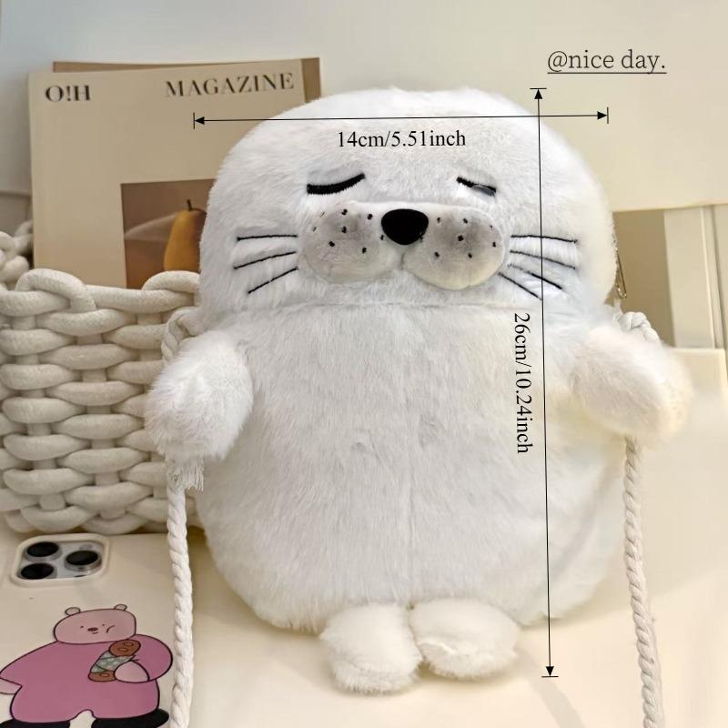 

New Cute Seal Plush Single-Shoulder Bag Kawaii Girl Crossbody Bag For Women Plushie Bag Fashion Casual Bag Couple Gifts