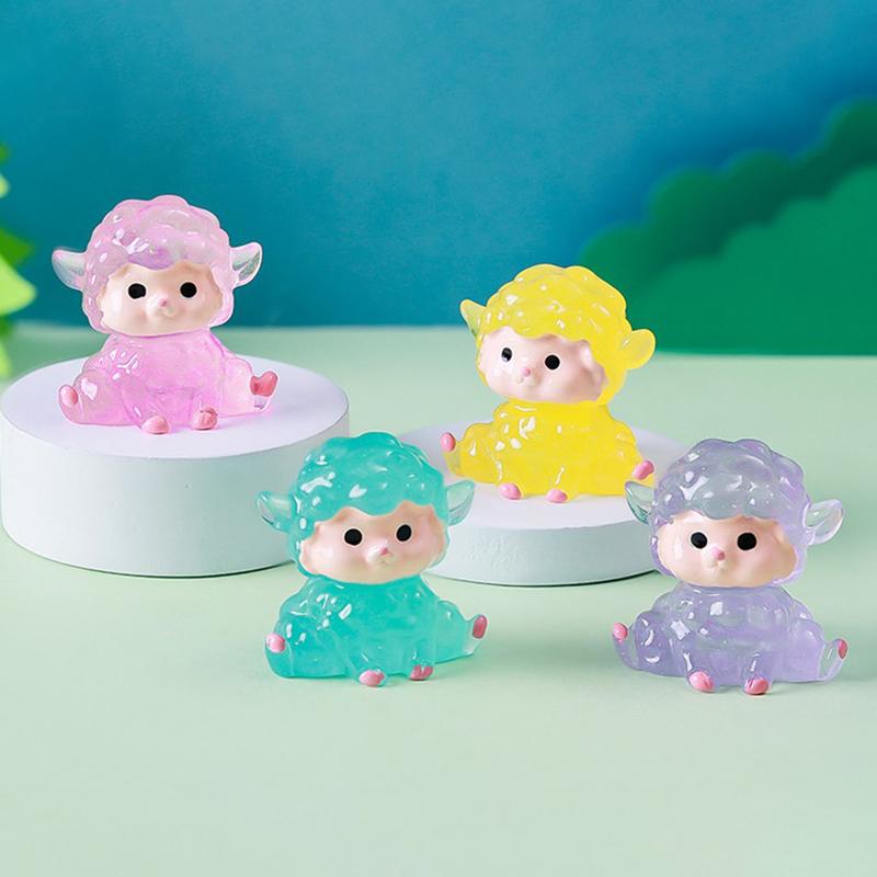 

1 шт., миниатюрные фигурки из фосфоресцирующей смолы в виде овец, светящиеся овечки, микроландшафтное украшение, домашний декор для сада фей