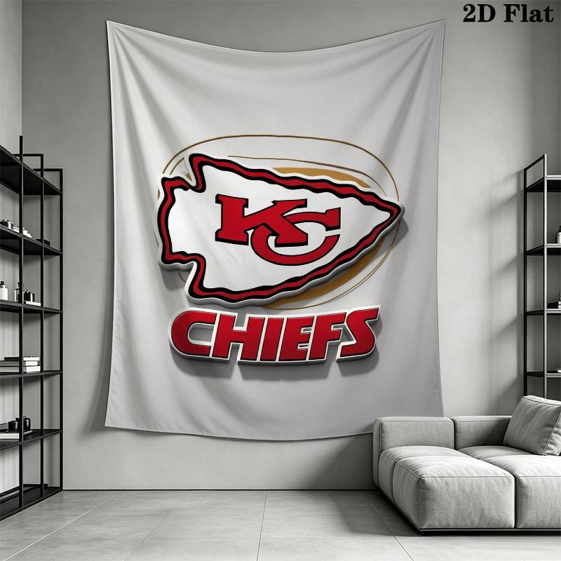 Kansas City Chiefs Wall Tapestry Aesthetic Wall Hanging Printed Fabric Blanket Decorative Tapestries for Bedroom Living Room Home Decor