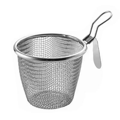 Deep Fryer Basket Round 304 Stainless Steel Fry Baskets with Handle for French Chips Onion Rings Chicken Pasta