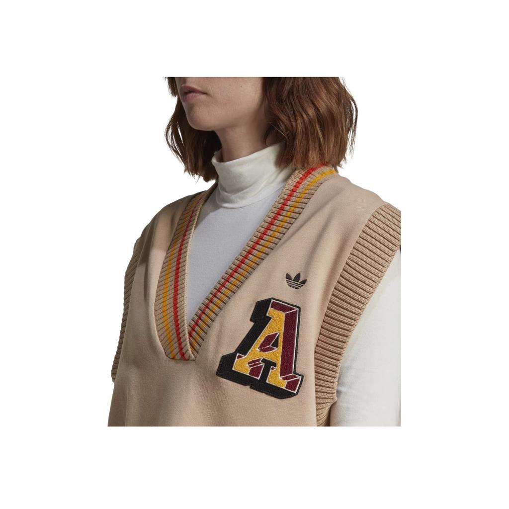 Adidas Originální dámská vesta bez rukávů s výstřihem do V a potiskem loga Originals Trefoil, magicky žlutá IA8324