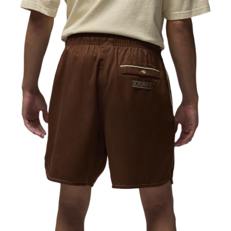 Jordan Solid Color Mid Waist Drawstring Casual Shorts Men Shorts Brown HM5042-259