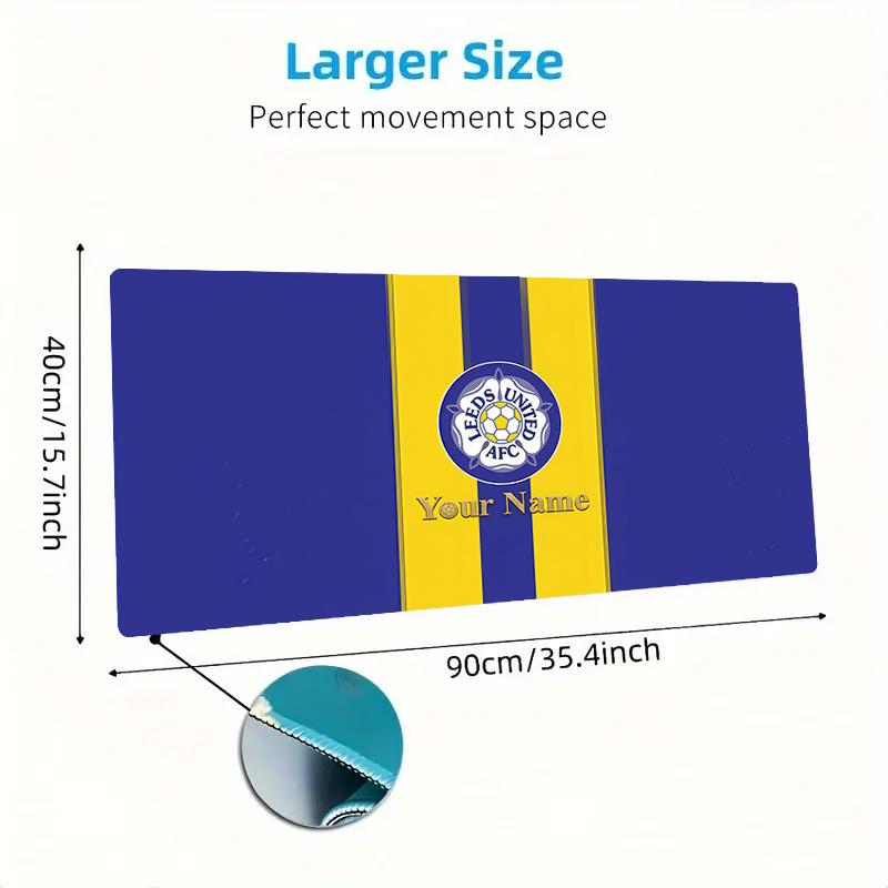 Leeds F Custom Name Large Size Mouse Pad Large Gaming Table Cushion Non-slip Laptop Tablet Big Mousepad XXL Mat Mini PC Playmat With Lock edge