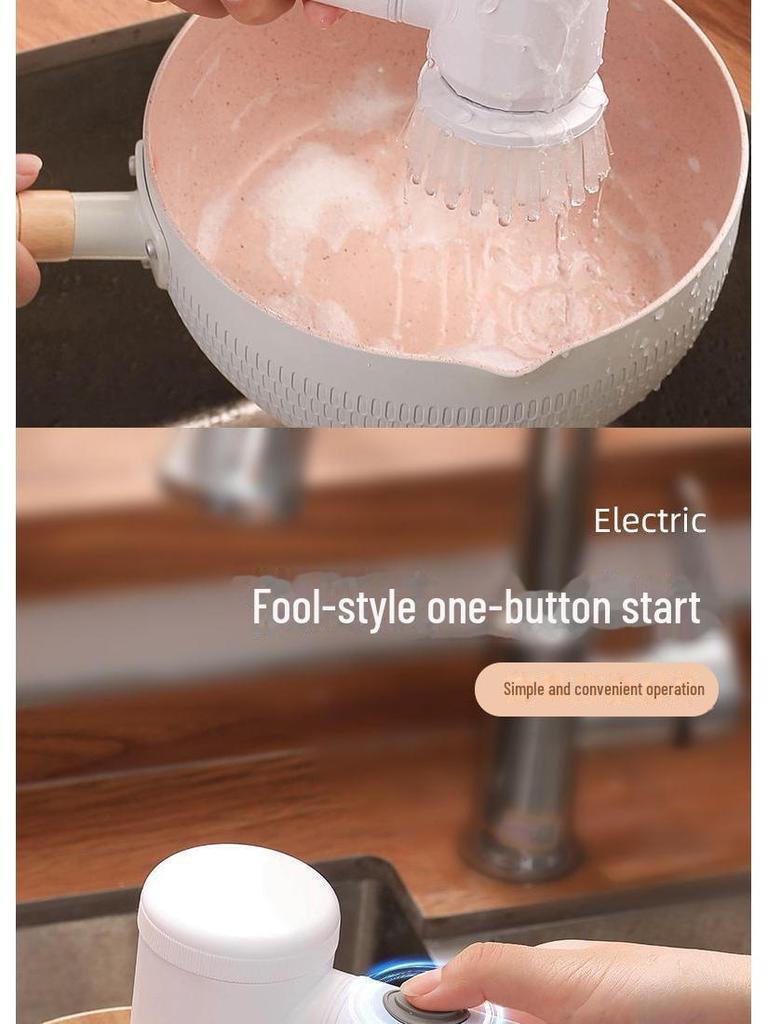 Rechargeable Multifunctional Electric Cleaning Brush for Dishes, Bathroom, Tile, and Pot